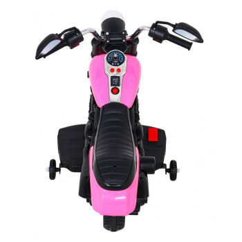 Motor Chopper V-Max na akumulator dla dzieci Różowy + Melodie Klakson + Światło + Kółka pomocnicze